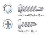 hexagon & pan head self-drilling screws